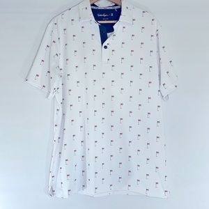 Walter Hagen Mens American Flag Golf Polo, M